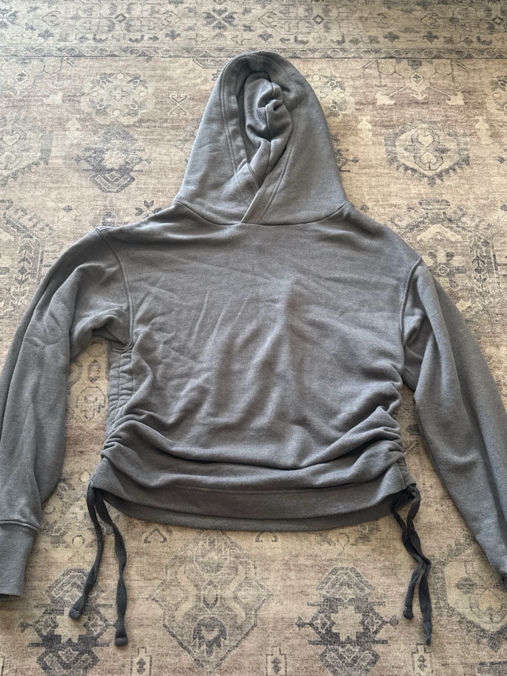 aerie Gray Cinch-Hem Hoodie